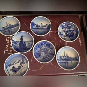 Set of Blue and White Mini Denmark Decorative Plates